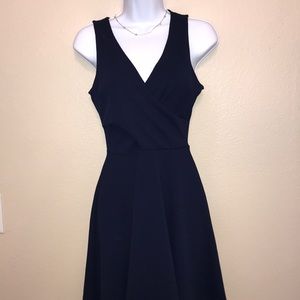 Navy blue faux wrap front dress. NWOT